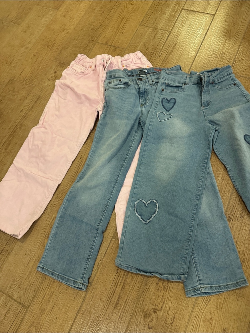 Cat & Jack Pink and Light Blue Girls Jeans lot